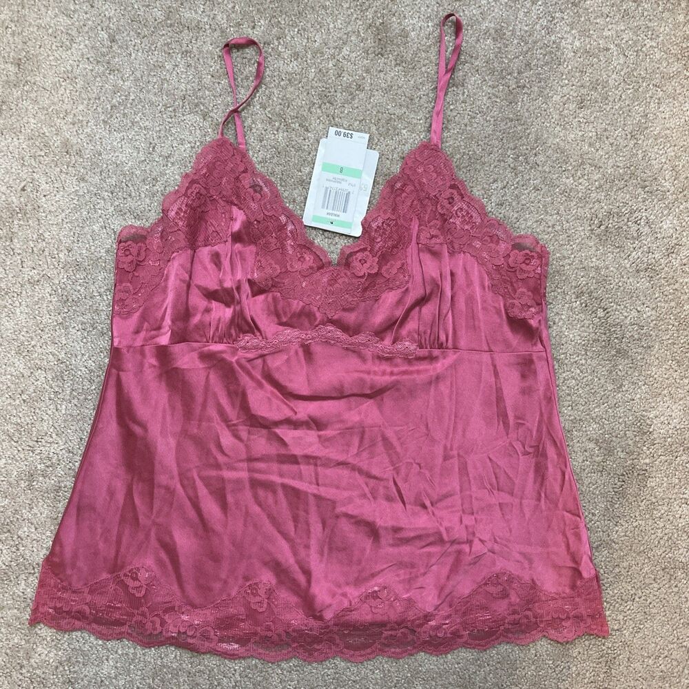 INC Babydoll Cami Tank Top Womens 8 Pink NWT Lace Fairy Dainty Coquette Y2K 90s
